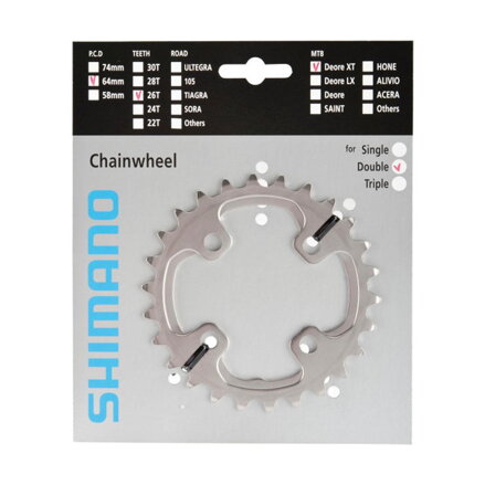 SHIMANO Převodník Deore XT M785 - 10 rychlostní, 26 zubů 26 zubů