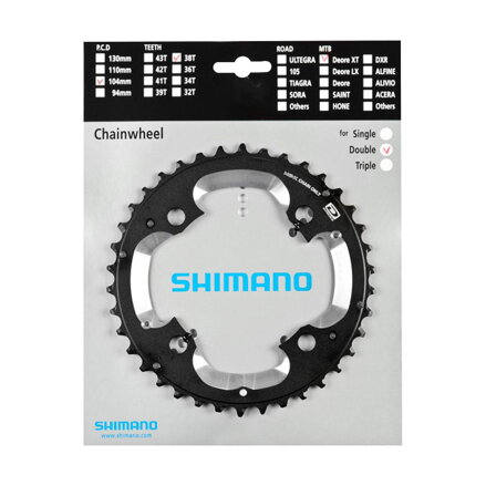SHIMANO Převodník Deore XT M785 - 10 rychlostní, 38 zubů 38 zubů