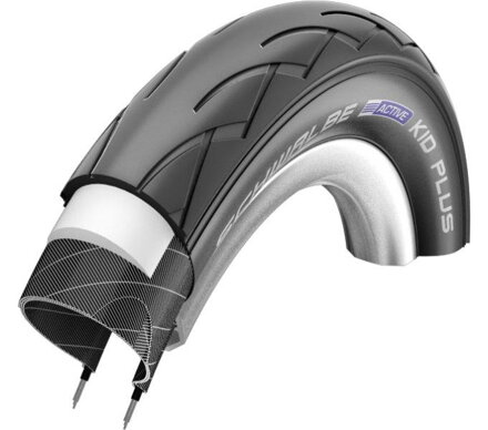 SCHWALBE Plášť KID PLUS (47-203) 12x1.75 Active 50EPI PunctureGuard 350g Černý