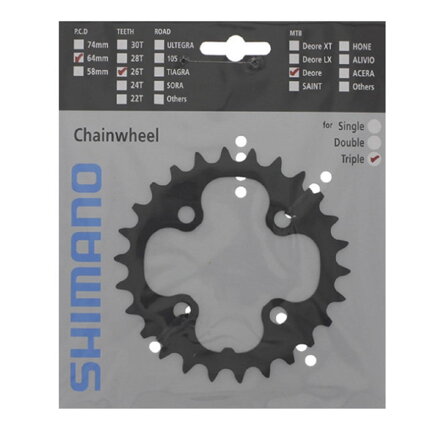 SHIMANO Převodník Deore M590 - 9 rychlostní, 26 zubů 26 zubů