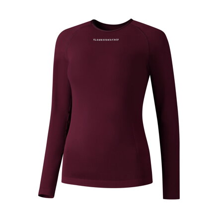SHIMANO Triko dámské VERTEX LONG BASE LAYER bordó