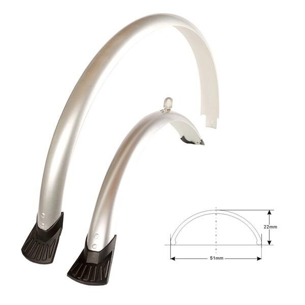 DEMA Blatníky plastové 28" stříbrné + vzpěry DEMA Blatníky plastové 28" stříbrné + vzpěry